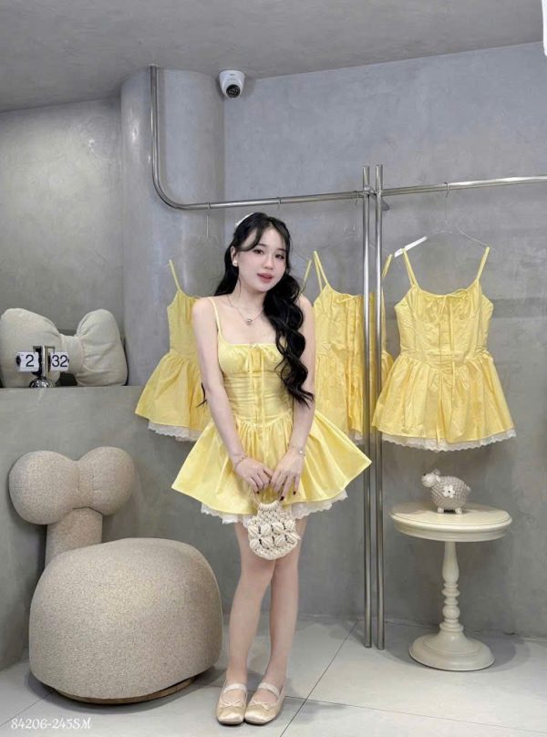 Đầm tk 2 dây phối chân ren K6179