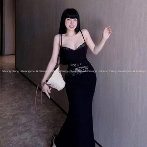 Đầm body đuôi cá ren bụng ( tăm lạnh ) K6330