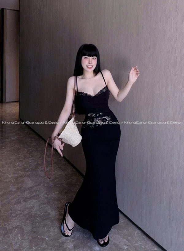 Đầm body đuôi cá ren bụng ( tăm lạnh ) K6330