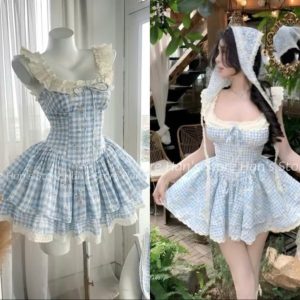 Đầm tiểu thư 2 tầng ren qc K6333